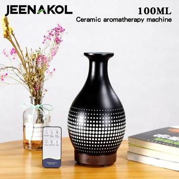 

100ML New Ceramic Household Living Room Ultrasonic Heavy Fog Humidifier Negative Ion Bedroom Desktop Aromatherapy Machine