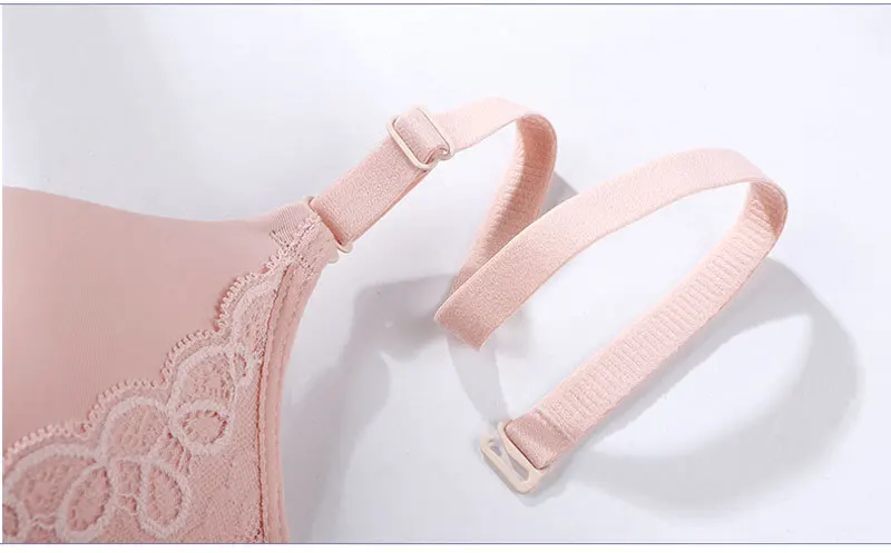 Lace Bra, Thick Cup Gathers Up, Adjustable Type, Underwire Smooth Bra, Collects The Side Milk