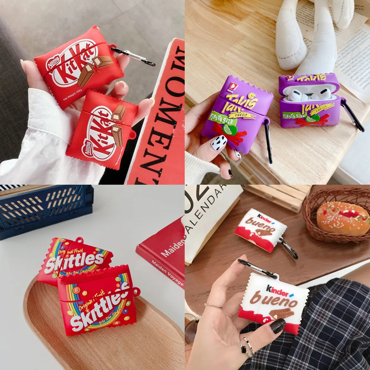 3D Kitkat cute Chocolate chip cookies Wireless Earphone case for Airpods 1 2 3 Pro box Bluetooth headset silicone luxury cover |
