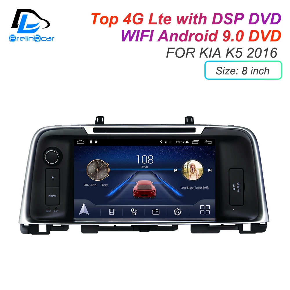 Sale IPS touch screen DSP sound Android 9.0 2 DIN 4g Lte radio For KIA K5 Optime 2015-K5 2016 GPS DVD player stereo navigation 0