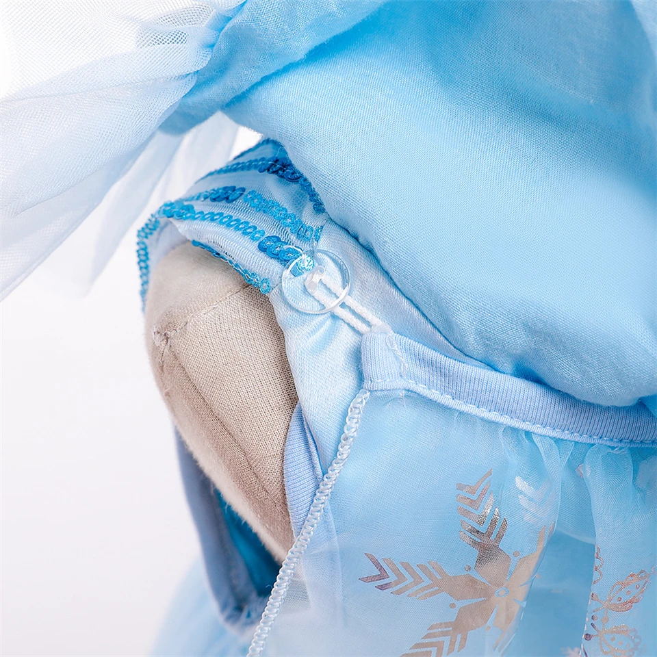 Снежная королева рождественское Платье Эльзы для девочек светильник синий Тюлевая кружевная… с блестками платья феи с изображением Анны и Эльзы; карнавальный костюм год