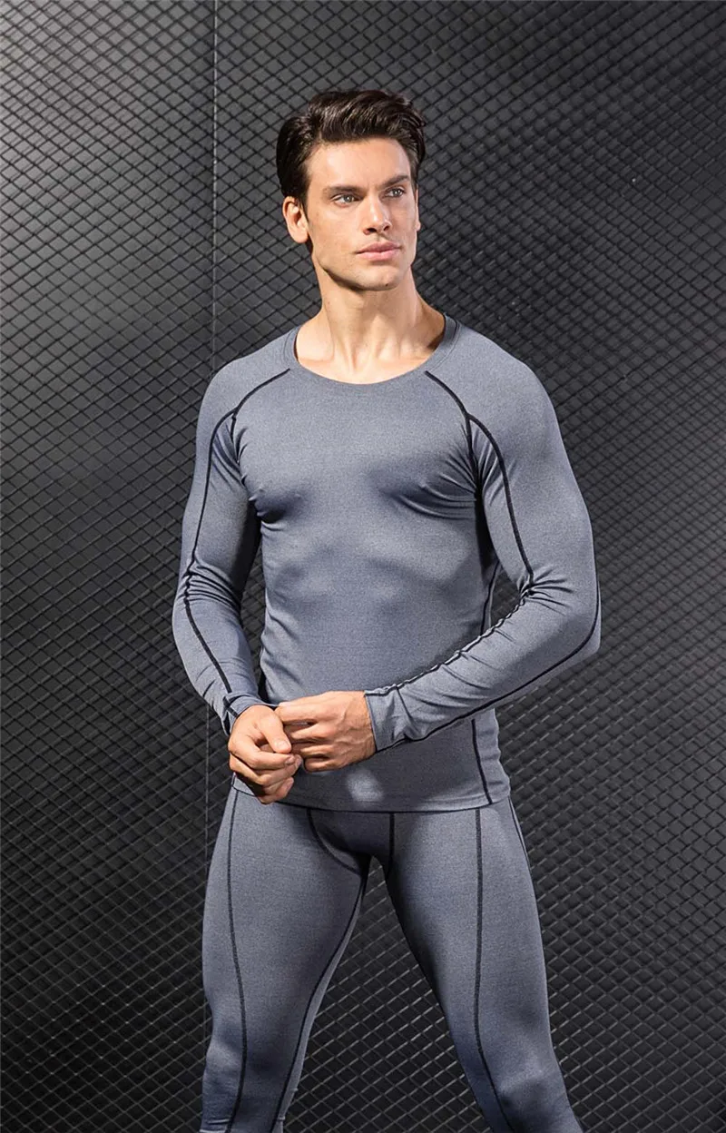 Plus Size Men's Sports Set Compression Sportswear Jogging Running Tracksuit Dry Fit Tights Gym Sets Workout Tracksuits XXL