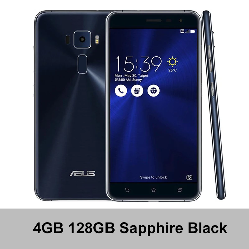 Мобильный телефон Asus Zenfone 3 ZE552KL 4G LTE Android 6,0 5,5 дюймов 1920x1080p 4 Гб ОЗУ 64 Гб ПЗУ Snapdragon 625 OctaCore NFC - Цвет: 4GB 128GB Black