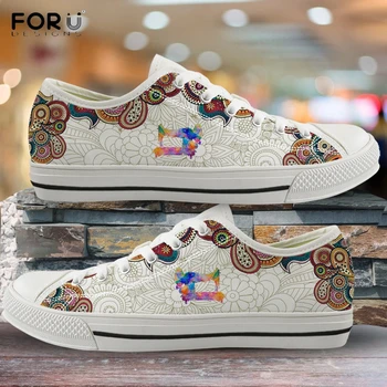 

FORUDESIGNS Bohemian Sewing Machine Floral Print Woman Sneakers 2020 Spring/Autumn Casual Low Top Canvas Shoes Vulcanized Shoe