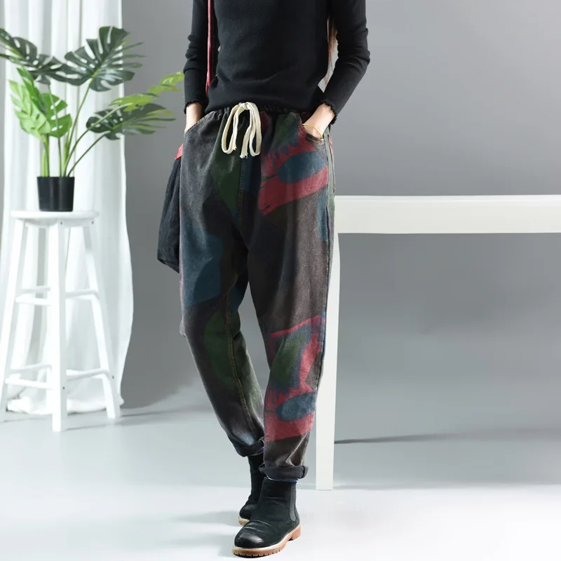 001 Max LuLu осенние корейские модные женские брюки с принтом женские панковские шаровары женские винтажные Панталоны повседневные уличные - Цвет: 001