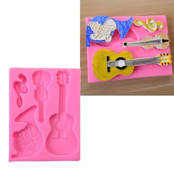 

1Pc Musical Instruments Resin Mold Guitar Violin Keychain Pendant Epoxy Resin Mold