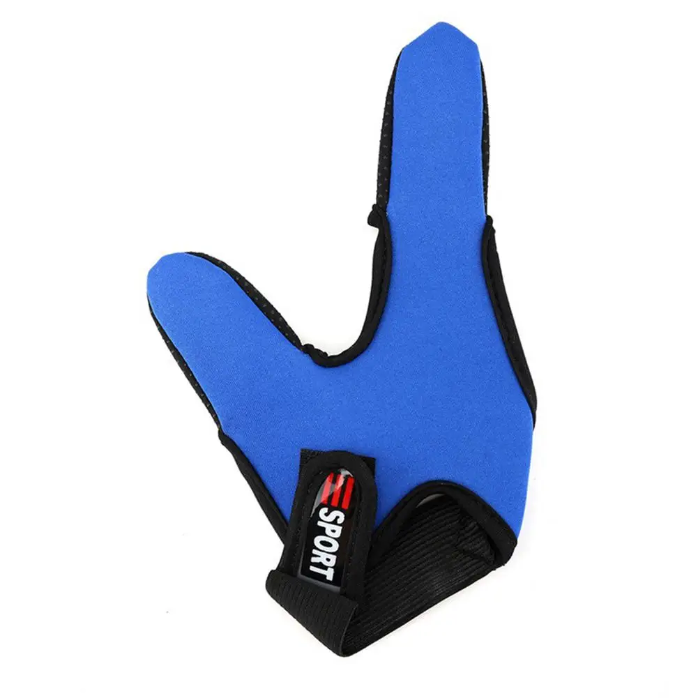Синий HiMISS 1 pc Gloves Double Finger Fishing Glove Non-slip Wear-resistant Gloves for Fishing diving fabric Adjustable - Цвет: Синий