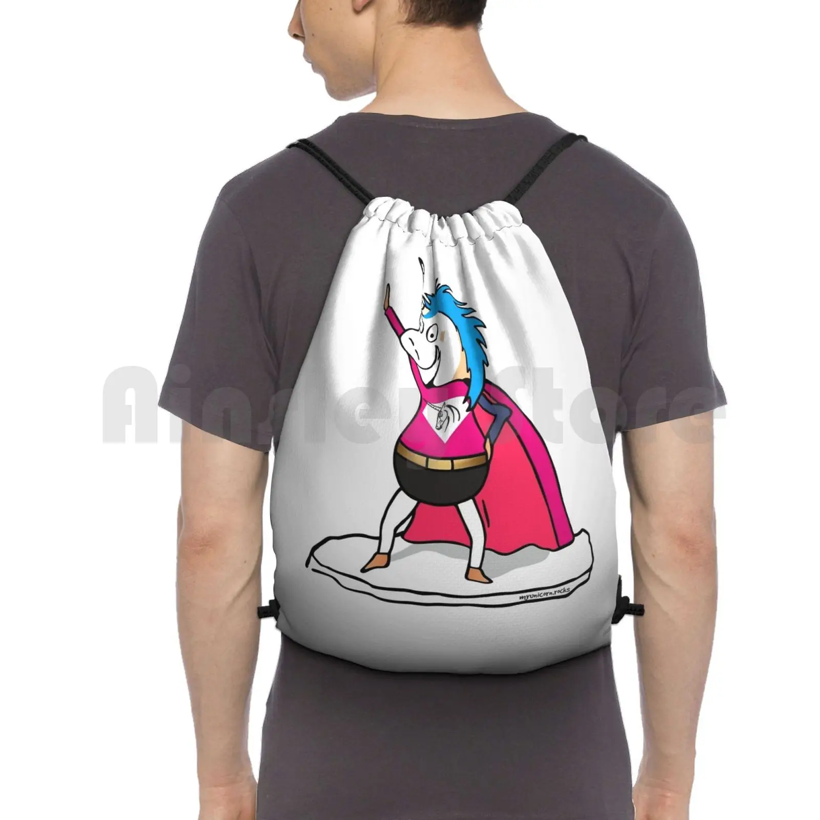 Zaino Unicorno Super Hero Borsa Con Coulisse Equitazione Arrampicata Borsa Da Palestra Unicorno Unicorns Super Hero Myunicorn Rocks Horse Hero