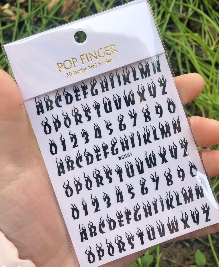 1PCS Multi-Color Laser Reflective Alphabet Nail Art Sticker Kit