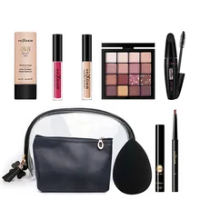 MIXDAIR 9-piece makeup set lip gloss eye shadow eyebrow pencil mascara liquid BB cream puff makeup Free shipping
