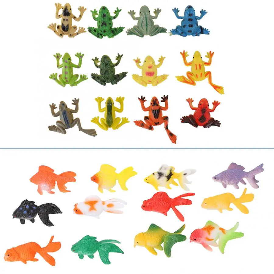 36 шт./лот детская модель золотой рыбки лягушка игрушки модели животных существа