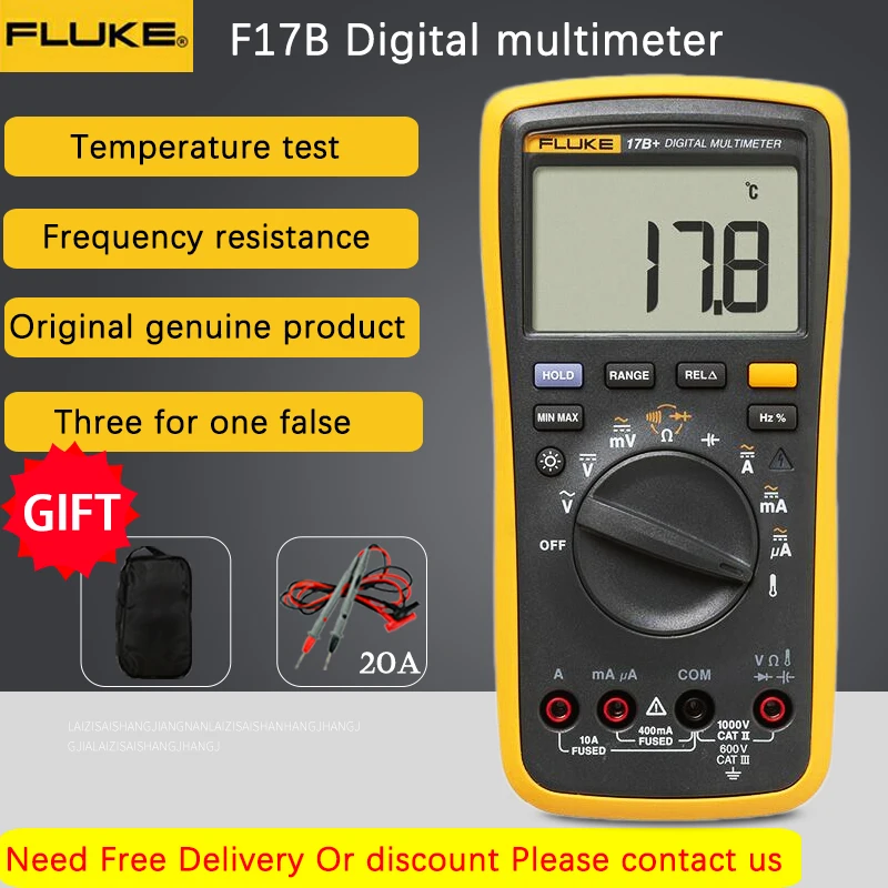 FLUKE 17B+ Digital multimeter AC/DC Voltage Current Capacitance Ohm