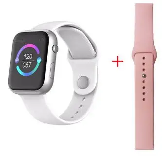 white add pink belt Женские Смарт-часы SX16, мужские водонепроницаемые спортивные часы, умные часы с сердечным ритмом, умный Браслет для Apple Watch IOS Android xiomi - Цвет: white add pink belt
