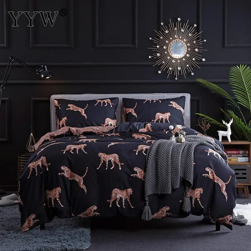 Комплект постельного белья из 3 предметов, постельные принадлежности Ropa De Cama, постельные принадлежности, Комплект постельного белья из полиэстера, черный комплект для 2 человек - Цвет: 1