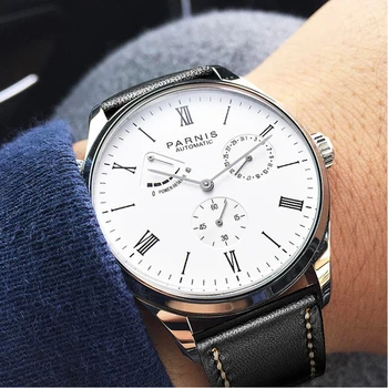 

Parnis Men Watch Automatic Watch Mechanical Self Winding Power Reserve Luxury Brand Waterproof Sport Calendar Wristwatch Men