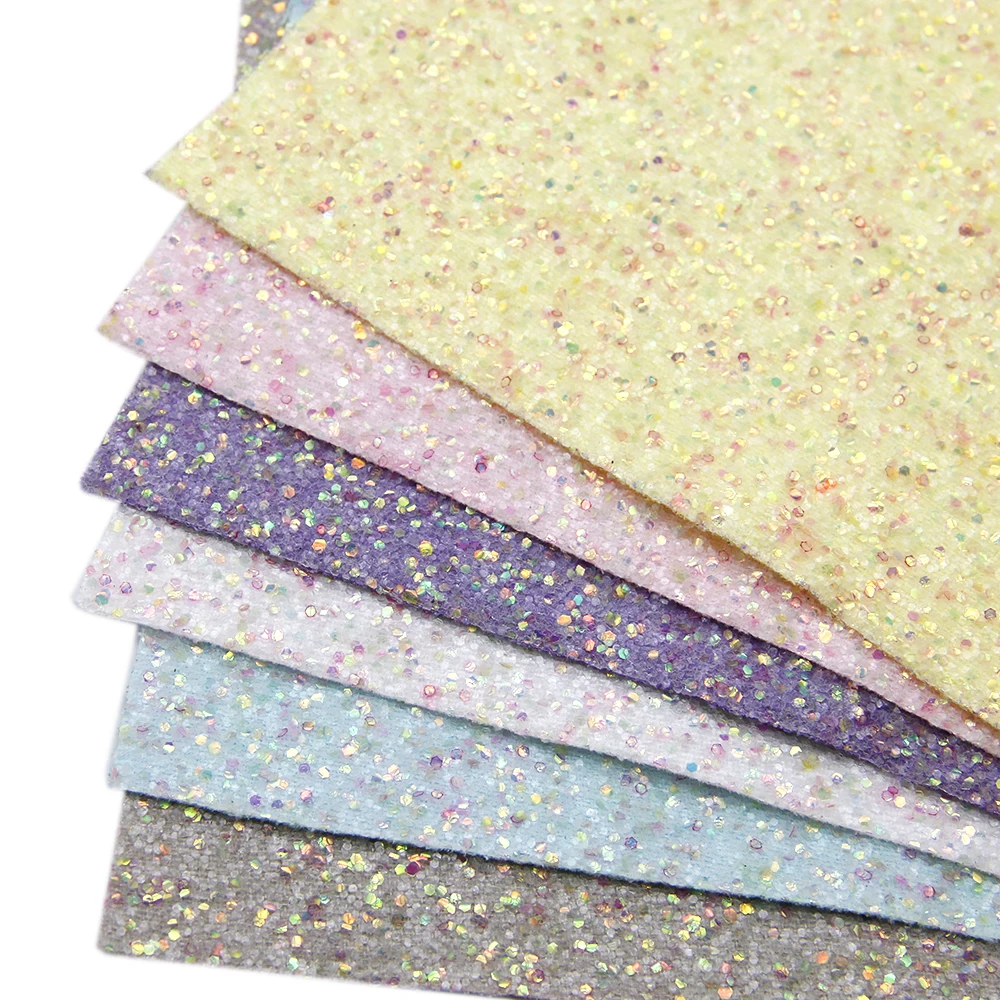 20*34cm Plain Color Chunky Glitter Faux Leather For DIY Handmade Projects Handbag Earrings,1Yc7543