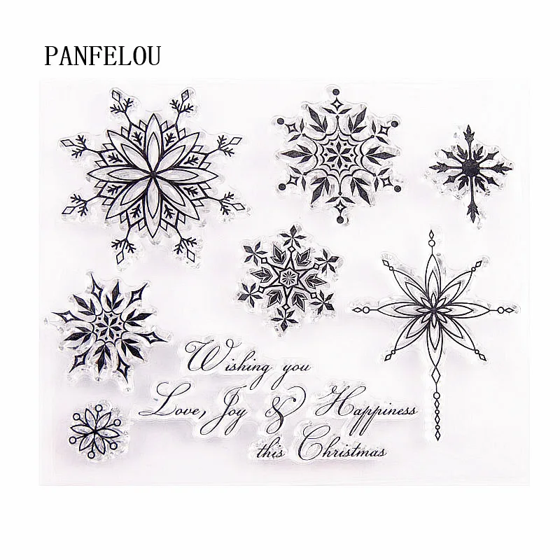 PANFELOU 12x10,5 прекрасный снег прозрачный чистый силикон штамп/печать DIY Скрапбукинг/фотоальбом декоративный прозрачный наборы штампов