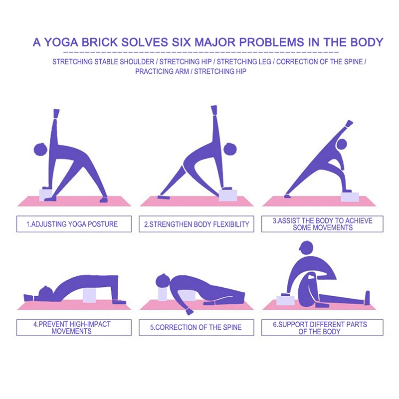 Блок йоги eva красочный пенопластовый блок кирпич Упражнение Фитнес-инструмент упражнения тренировка блок для растяжки тела формирование здоровья обучение