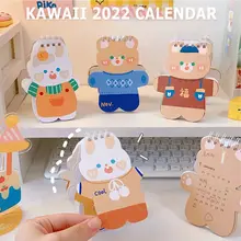 

Cartoon Bear Rabbit Stationery Ornaments Mini Desktop Calendar Desktop Decoration Desk Calendar 2022 Calendar