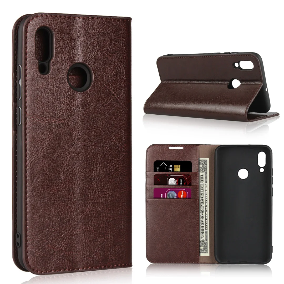 

Huawei Nova Lite 3 Case 100% Natural Genuine Leather Skin Phone Case On For Huawei Nova Lite3 POT-LX2 Flip Wallet Book Cover