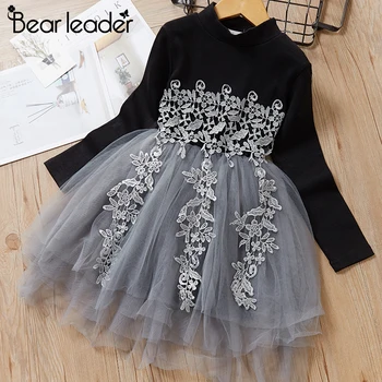 

Bear Leader Girls Dress New Spring Girl Kids Party Dresses Lace Floral Princess Dress Knitted Children Clothing Kid Outfit 2 6Y