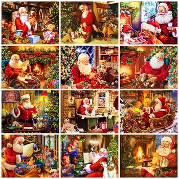 

Evershine 5D DIY Diamond Painting Santa Claus Rhinestone Picture Diamond Embroidery Cartoon Cross Stitch Christmas Decorations