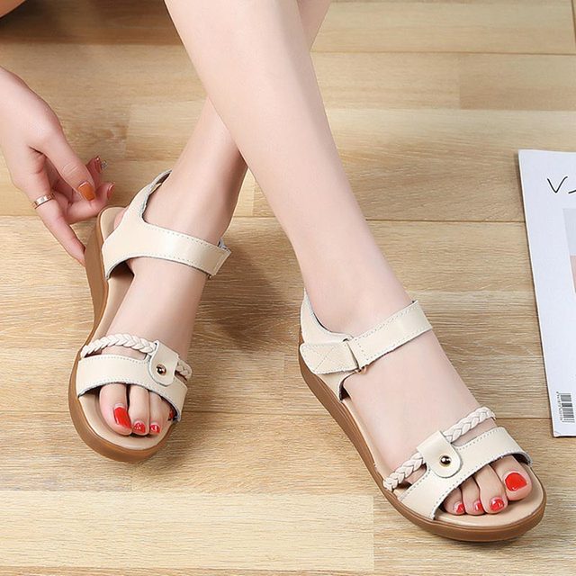 women 2022 fashion slope heel non slip shoes women sandals summer open toe solid color casual shoes women sneakers