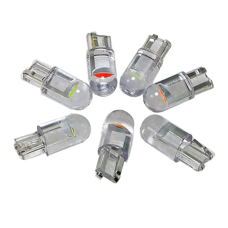 100PCS Super Bright W5W 194 T10 LED Glass Housing Cob Car Bulb 6000K White Green Blue Red Wedge License Plate Lamp Dome Light | Автомобили