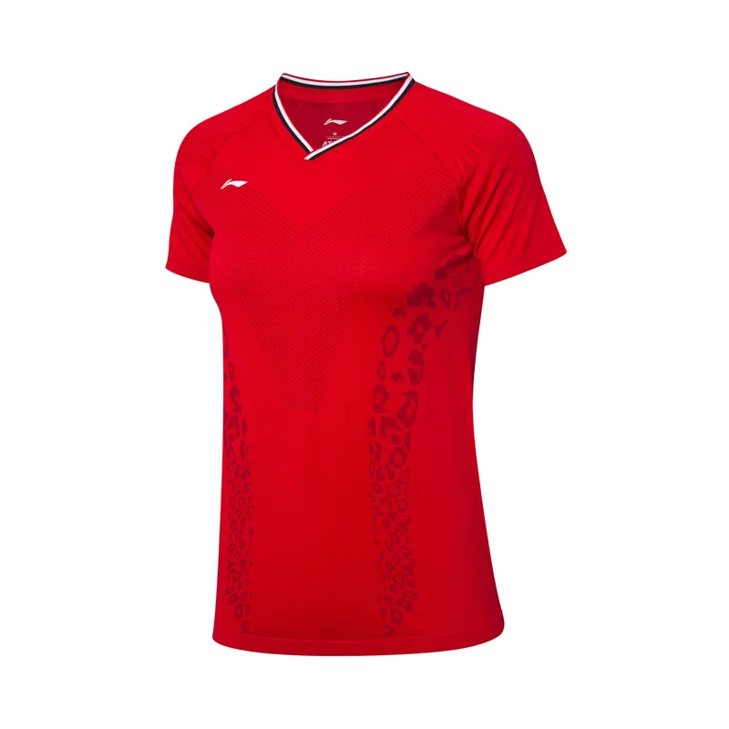 Li-Ning женские костюмы для соревнований по бадминтону, лучшая версия для фанатов сборной команды, дышащие футболки, Спортивная футболка с подкладкой AAYP098 WTS1532 - Цвет: AAYP098-2H