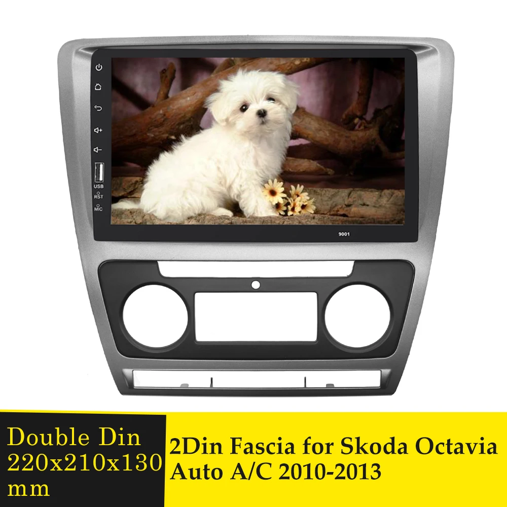 2 Din Автомобильный Радио фасции навигационная рамка Даш Комплект для Skoda Octavia(2010 ~