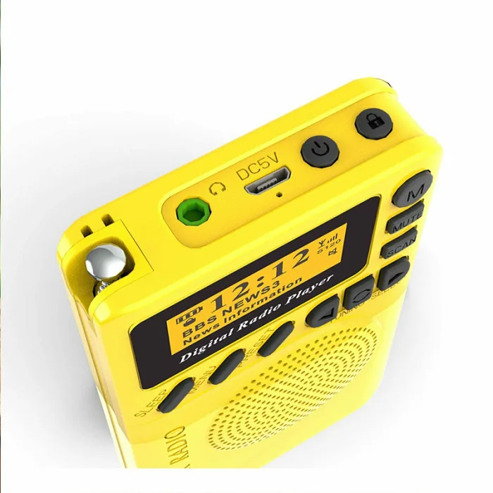 Портативное карманное DAB цифровое радио с функцией MP3-плеера Встроенная перезаряжаемая батарея для пеших прогулок DQ-Drop