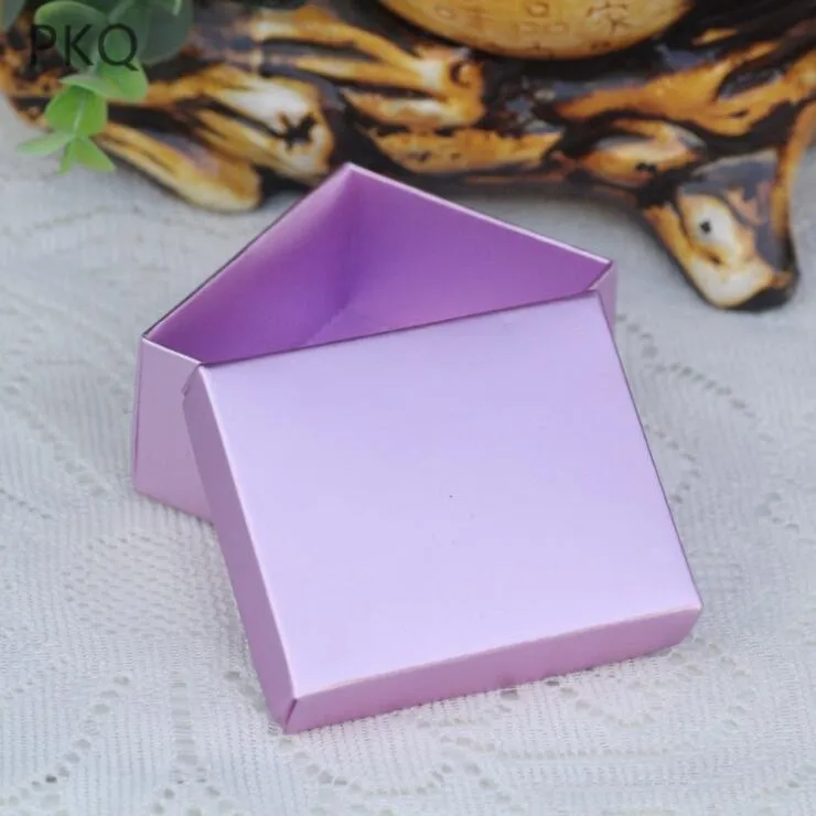 6.5*8*3.8 cm High Quality Candy Box with cover Color Kraft Paper Gift Box Boutique Jewelry Pack Retail Box Party Supplies 20Pcs - Color: purple