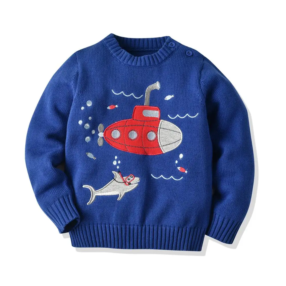 Свитер детский пуловер для мальчиков и девочек Одноцветный хлопковый трикотажный свитер детские вязаные топы из хлопка с длинными рукавами