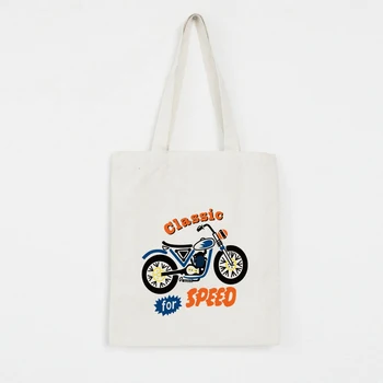 

Letter Print Women Canvas Bags Female Cloth Simple Casual Zipper Shopping Bags Reusable Grocery Shoulder Bags Bolso Mujer