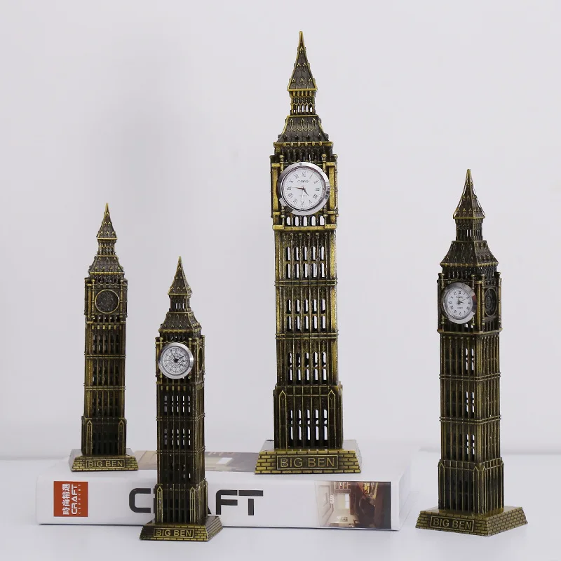 Retro Advanced Alloy London Big Ben with Clock Mold Desk Home Office Decoration British Cathedral Souvenirs Creative Gifts | Дом и сад