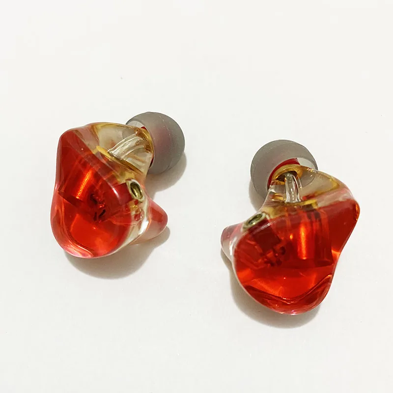MMCX solid resin inverted mold iron earphone diy fever moving iron moving ring HIFI headset - Цвет: Красный