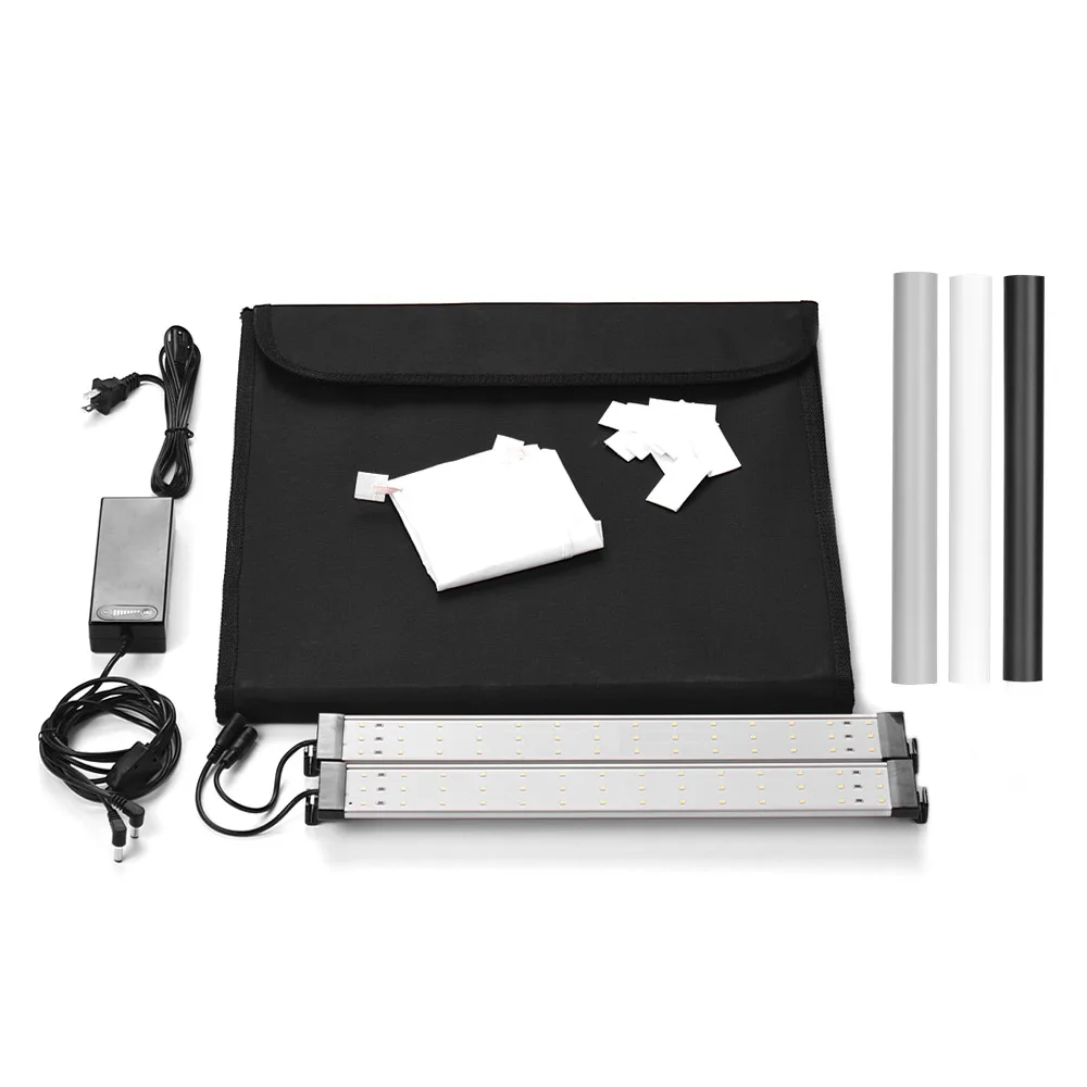 

Portable Foldable Photo Studio Shooting Tent kit Photo Box Adjustable Brightness Photography Light Box with 84 LED Light UK Plug