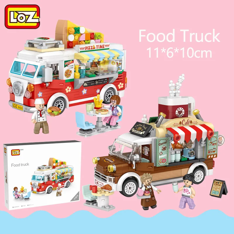 

LOZ Creator Pizza Coffee Car Bricks for Kids Mini Building Blocks DIY City Bricks Sales Car Kids Education Toys for Girls Boys