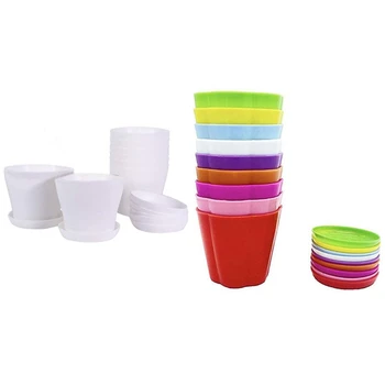 

1 Set 8 X 9.3Cm Plant Pots Seedling Transplanting Planter Container & 1 Set 10X8.5X7Cm Flower Seedlings Nursery Pot