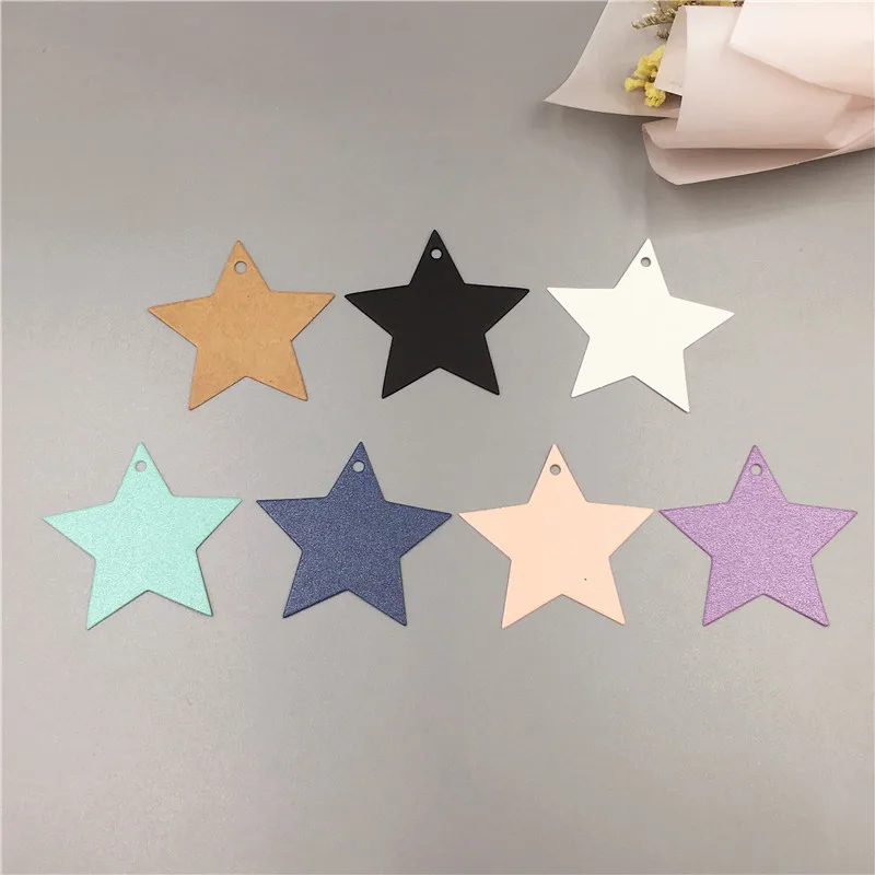 

500pcs Retro Colorful Paper Personalized Custom Small Card Star Wedding Tag Sugar Box Hang Card Accessories Supplies 5.2x5.2cm