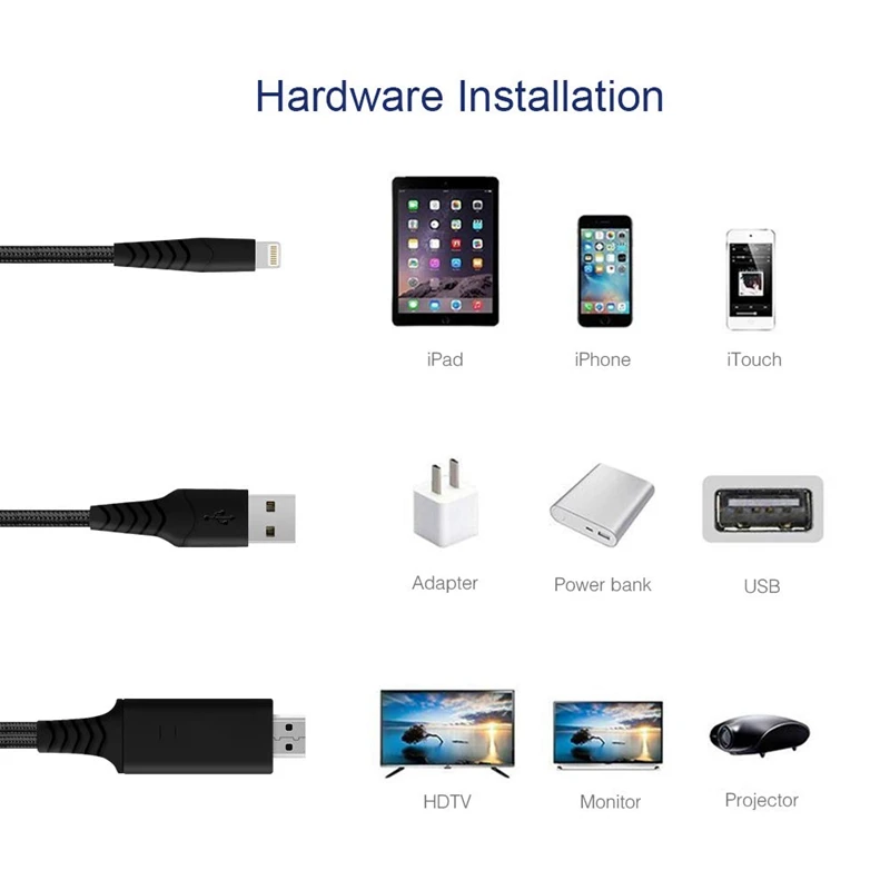 AABB-HDMI кабель с адаптером для 1080P HDTV адаптеру hdmi/VGA/AV кабель совместим смартфон проектор