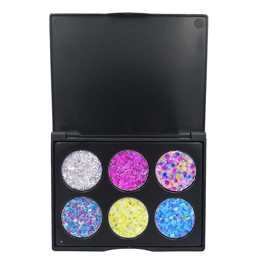 6 цветов водонепроницаемые блестящие тени палитра Мода Тени для смоки айс косметическая пудра для макияжа инструменты# Zer