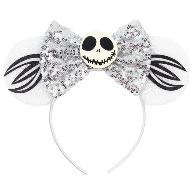 Disney Mickey Stitch Frozen Ears Headband Sequins Hair Bows Charactor For Women Festival Hairband Girls Hair Accessories Party 36
