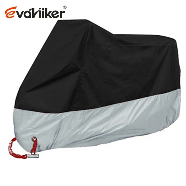 210D Thickened Scooter Covers M- 4XL universal Outdoor Uv Protector Bike Rain Dustproof cover Motorcycle waterproof - Цвет: silver and black