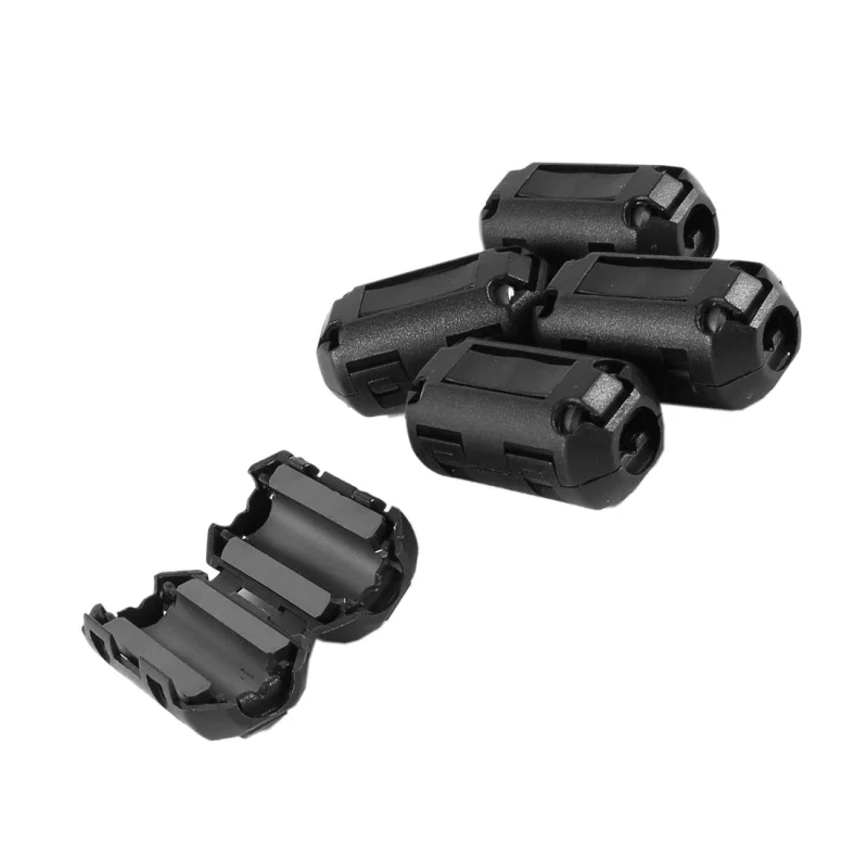 5 Pcs Clip On EMI RFI Noise Ferrite Core Filter for 7mm Cable