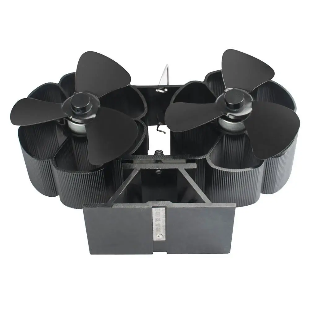 

New Ultra-quiet High Quality 6 Leaf Double Head Fireplace Fan Europe And America Style Thermal Power Fireplace Fan