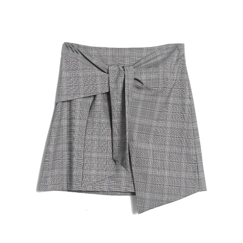 [DEAT] New Pattern Fashion Trend Elegant And Simple Temperament Irregular Strap Quality Plaid Slim Thin Skirt Female AT730