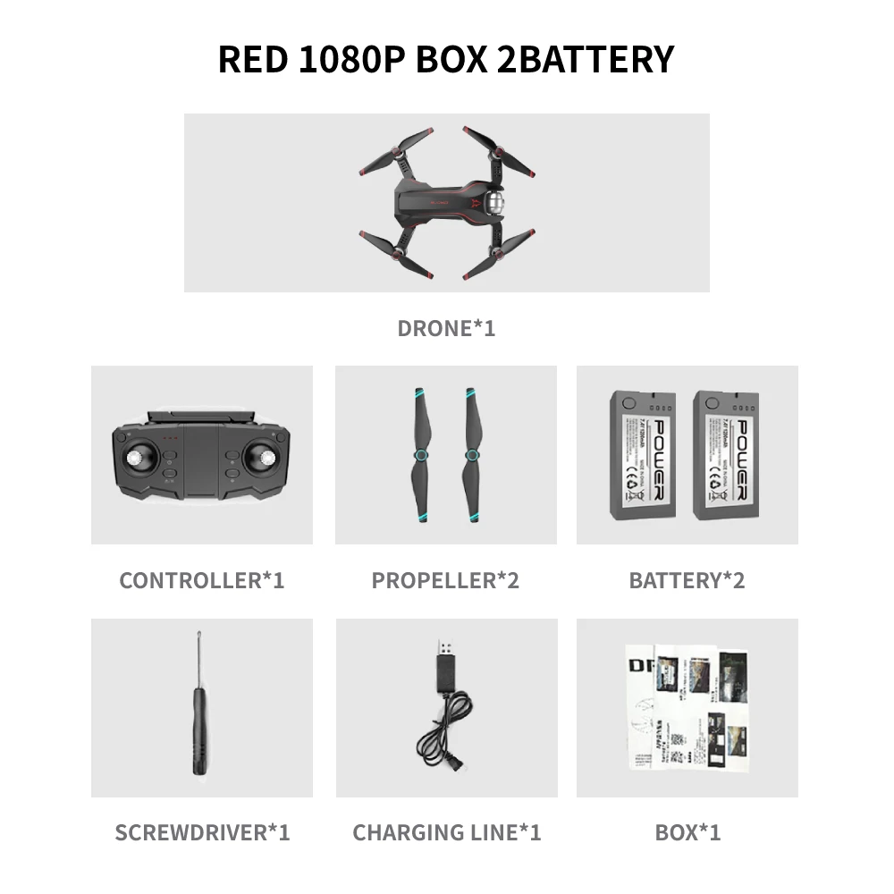 Red 1080P Box 2B S20 Дрон Профессиональный gps дроны 4K Квадрокоптер с камерой Дистанционное управление вертолет дальний Дрон подарок на день рождения - Цвет: Red 1080P Box 2B