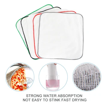 

5 Pcs Durable Bamboo Reusable Household Dish Cloths Kitchen Towels Tea Towel for Bowls Tableware Chopsticks Holloware