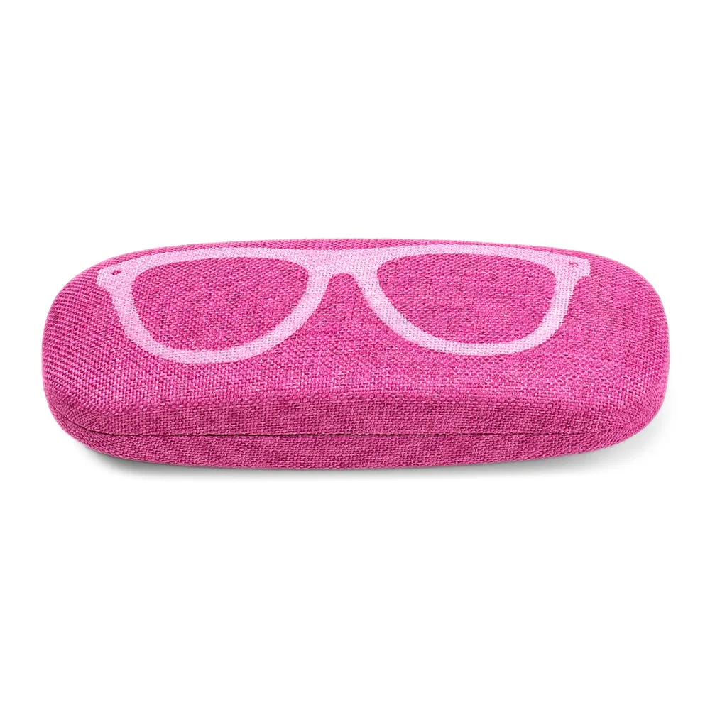 Simple Glasses Logo Glasses Box Women Men Candy Color Hard Leather Reading Glasses Sunglasses Case Portable Eyewear Protector - Цвет: Rose Red